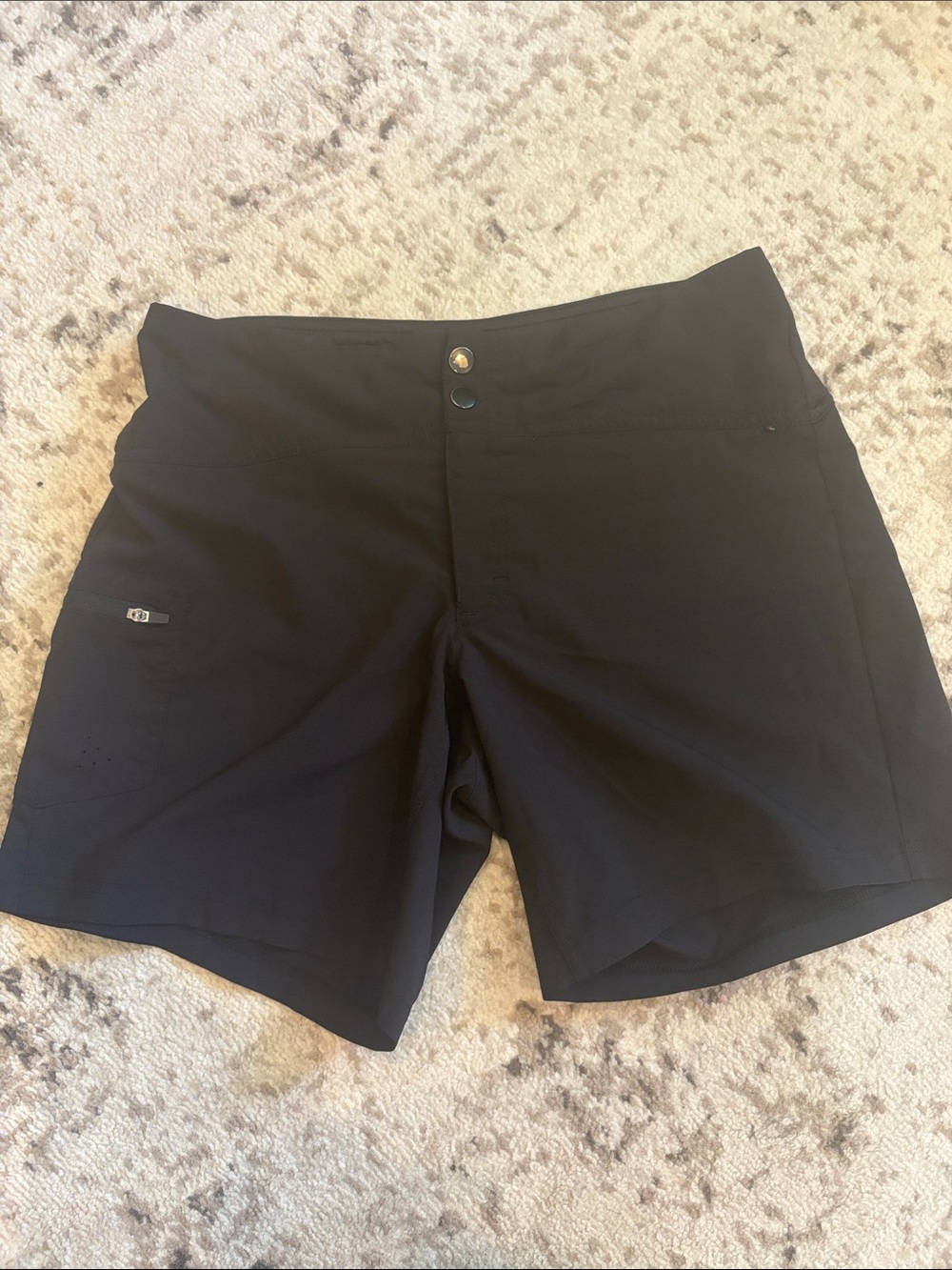 Avalanche Black Flat-Front Performance Shorts